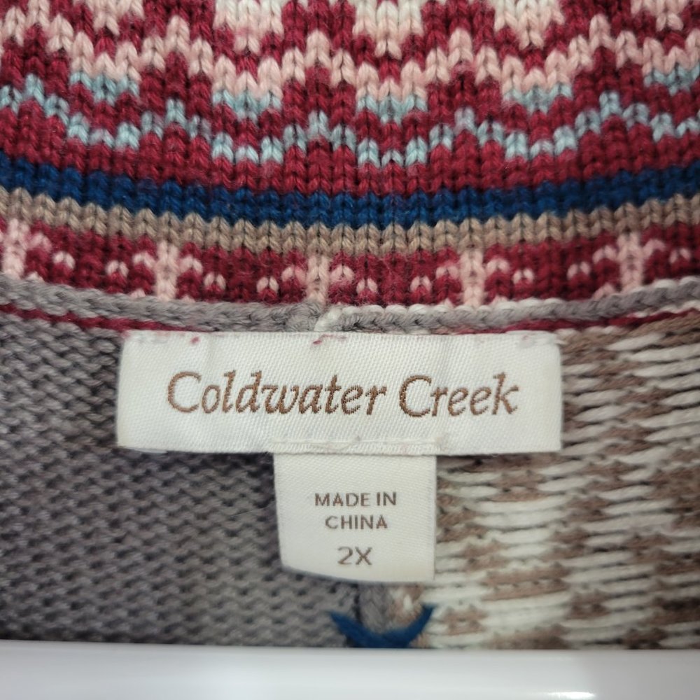 Coldwater Creek 2x Multicolor Patchwork Cowl Neck… - image 8